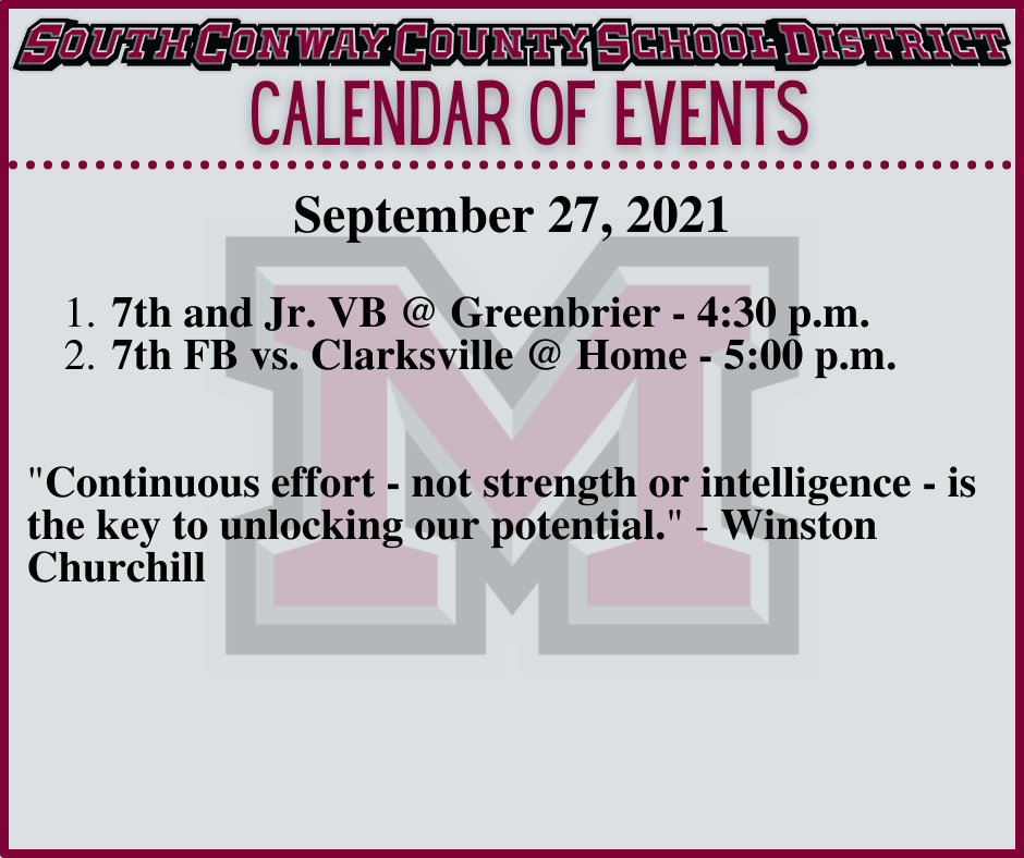 Calendar of Events