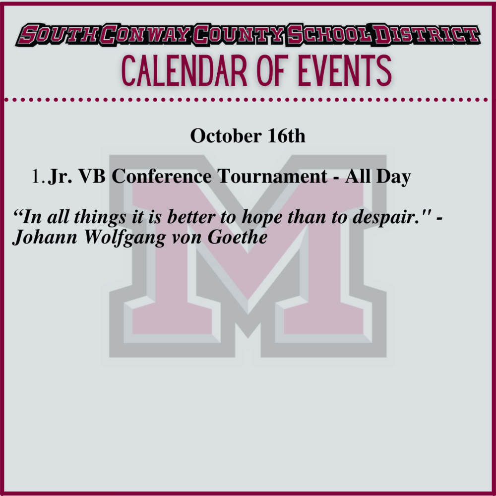 Calendar of Events